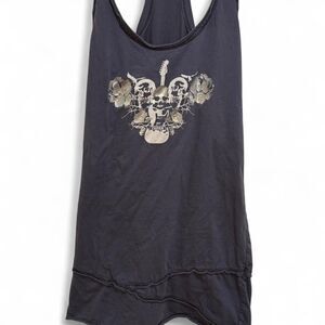 Unique Fender Women's Cool Racerback Punk Rock Skull Guitar Tank Top